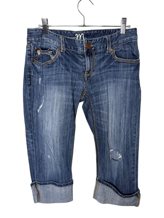 Madison Denim - Blue Madison Modern Co. Mid-Rise Distressed Capri Denim Jeans Size 7/8